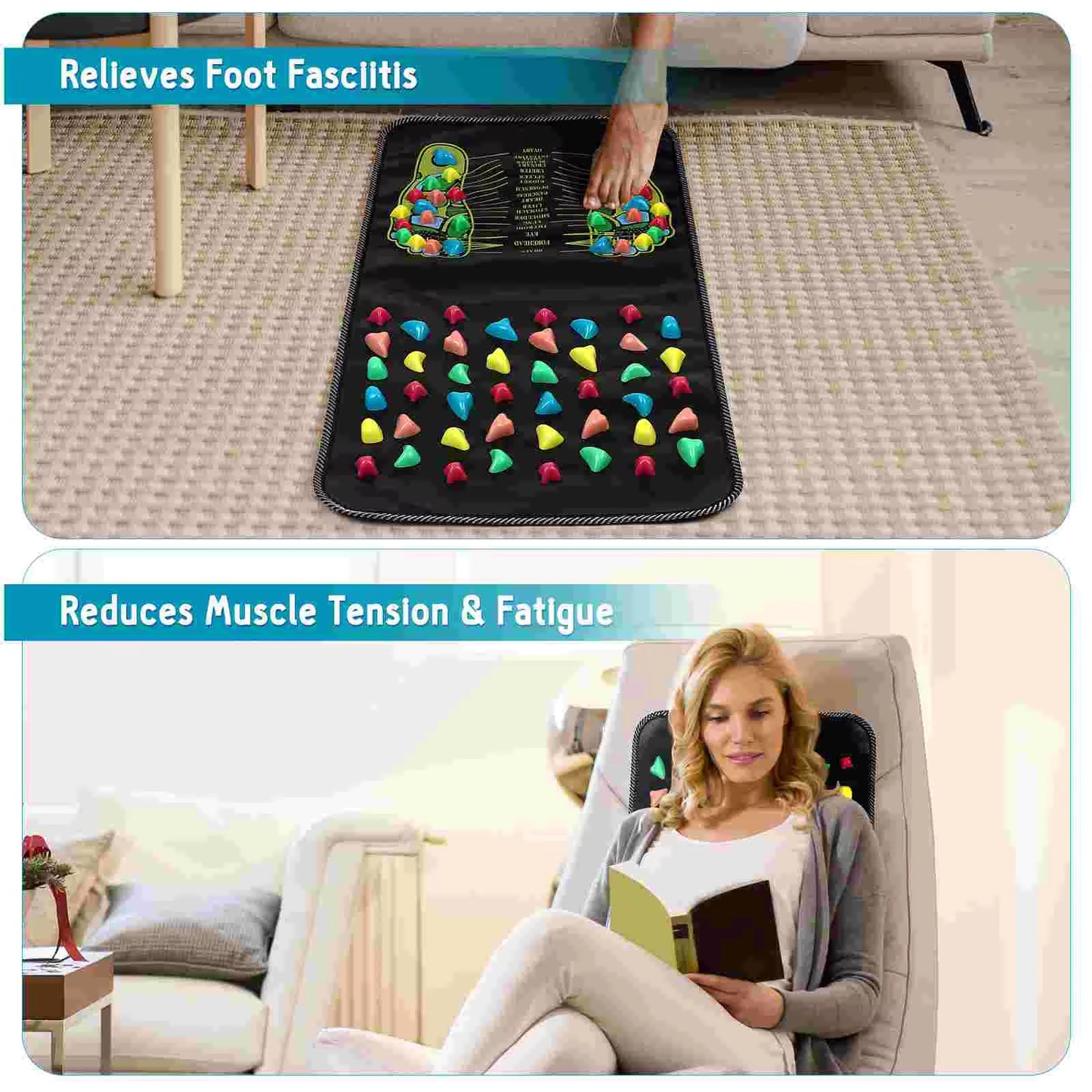 Foot Massage Cushion Feet Massager Machine Acupressure Mat Spa Bath Device Reflexology Sole Home Use Stone Tool Footbath