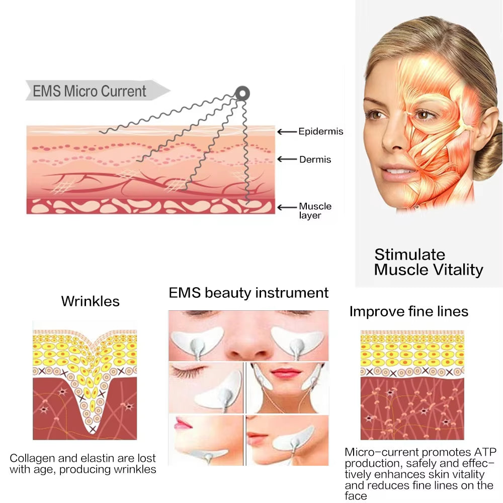EMS Microcurrent Eye Beauty Massager Face Lift Skin Tightening Anti-Wrinkle Muscle Stimulator Dark Circle Removal Device
