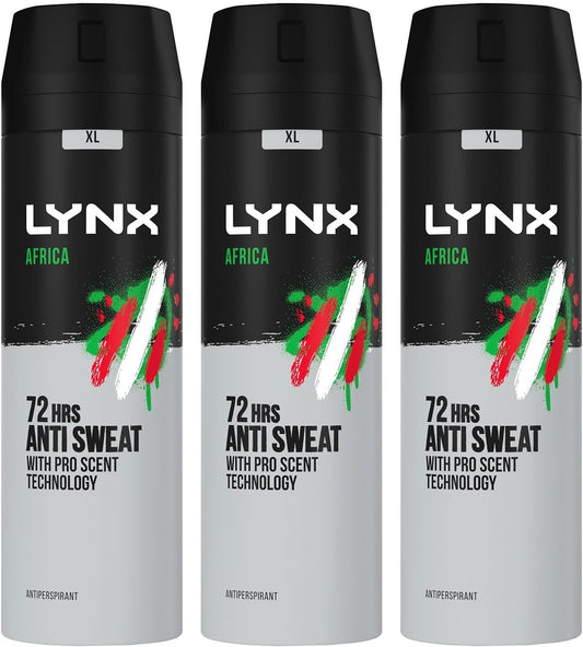Africa 72 Hour Protection against Odour and Wetness Anti-Perspirant Deodorant Spray No Fuss Aerosol for All-Day Freshness 200 Ml Pack of 3