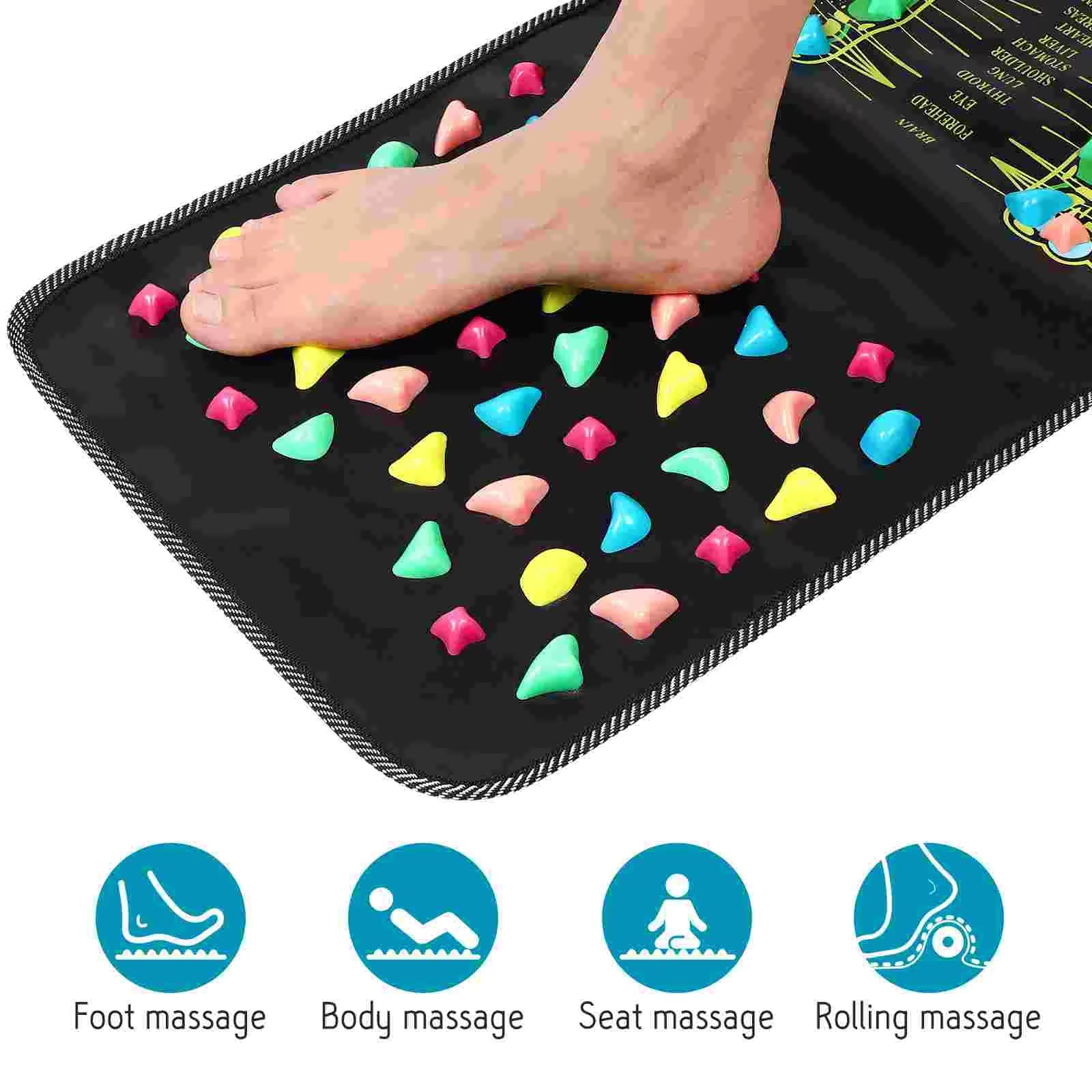 Foot Massage Cushion Feet Massager Machine Acupressure Mat Spa Bath Device Reflexology Sole Home Use Stone Tool Footbath